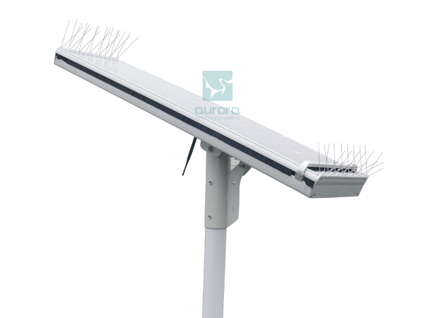 80W integrated solar street light with automatic robotic Solar Panel Cleaning System