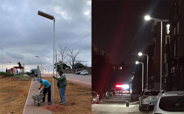 Solar powered street lamp